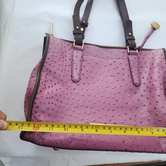 Brahmin Tori Tote Fig Normandy purple ostrich leather - Picture 3 of 12